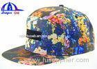 Custom Fashion Wholesale 5 Panel Camp Cap / Snapback Caps With Leather Patch