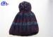 Assorted Jacquard Stripe Pattern Knit Beanie Hat with 100% Acrylic
