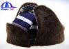 Customized Adult Earflag Warm Winter Hats with Checked Cotton / Fake Fur