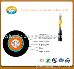 Indoor / Outdoor armored tube cable/commuication cable with professional manufacturer optical cable black jacket sheath