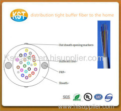 FTTH indoor type/Distribution tight buffer Fiber to the home cable with big suplier/Two parallel FRP in the two sides