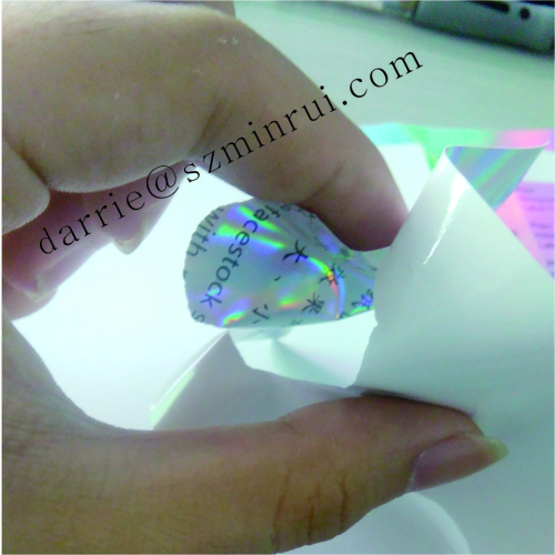 Custom glossy plain Hologram Eggshell sticker papers sheets security hologram .holographic UDV paper