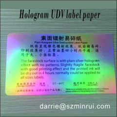 China real manufacture custom printable 3D Holographic Eggshell sticker paper able to be automatic dipensed