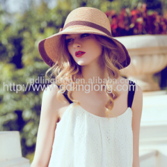 Factory Price Foldable Straw Fedora Hat