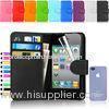 Luxury Flip Wallet Leather Iphone 4 4s Protective Cases With Card Slots