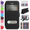 Anti Shock Book Flip Wallet Pu Leather Protective Cases With Stylus For Iphone 5 / 5S
