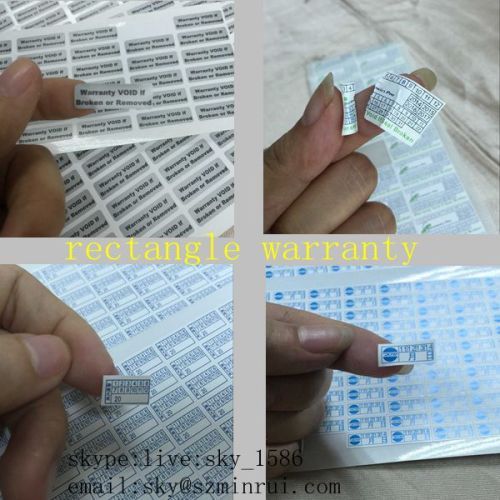 Customized Rectangle Self Destructible Anti-counterfeit Sticker Custom Security Void Vinyl Labels