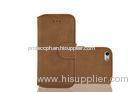 Suede Matte Protective Cell Phone Wallet Cases For Apple IPhone5 / 5S