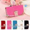 Pink Wallet Style PU iPhone 5 / 5s / 4 / 4s Protetcive Cases With Card Holder