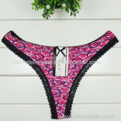2015 New heart print cotton thong Damenunterhosen girl g-string sexy women underwear stretch lady panties hot lingerie T