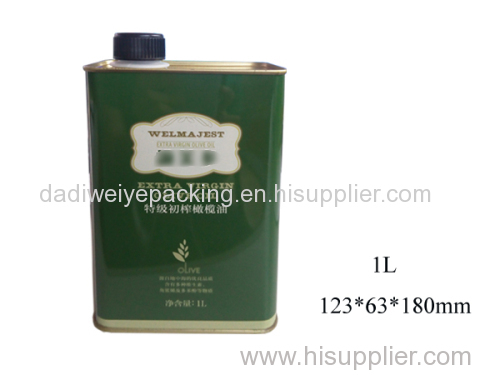 1L Extra Virgin Olive Oil Metal Can with Cover