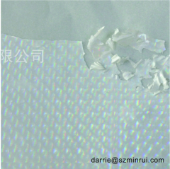 Hot sale Glossy white Fish Scales Hologram destructible self adhesive white holographic destructive labels for printing