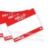 Factory Price Red Printed Hello My Name Is Name Tags Labels Badges Stickers Destructible eggshell stickers