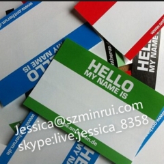 Factory Price Hello My Name Is Writable Black Destructible Sticker Blank Eggshell Sticker Die Cut Non-removed Labels