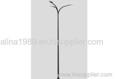 Three arm street light pole lamp pole