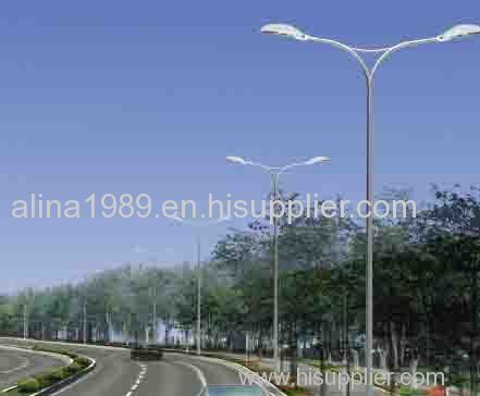 Aluminum double arm street light pole lamp pole