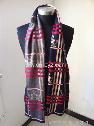 Women's Tricolor Jacquard Scarves