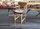 Natural Ash Wood Modern Bar Chairs Wooden Backrest And Leather Cushion