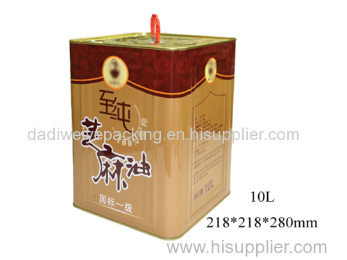 High Capacity Sesame Oil Metal Tin Can with Handle