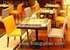 WoodRestaurant Furniture Set Modern Dining Room Tables Black Metal Legs