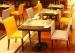 WoodRestaurant Furniture Set Modern Dining Room Tables Black Metal Legs