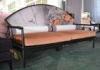 Artistic Wooden Frame Sofa Set / Orange Velvet Upholstered Couches Sofas