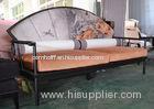 Artistic Wooden Frame Sofa Set / Orange Velvet Upholstered Couches Sofas