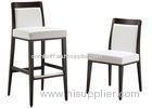Comfortable Modern Bar Chairs With Solid Wood With White Fabric Upholstered