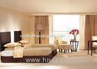Ebony Wooden Finished Hotel Bedroom Furniture With Modern Twin - Bed