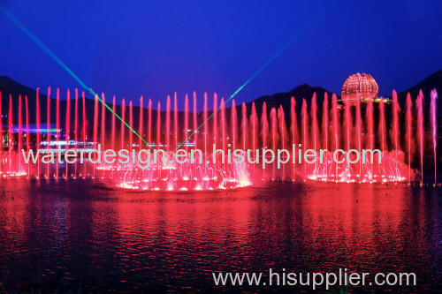 music fountain with laser show and movie performance