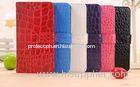 Crocodile Pattern PU Leather Blackberry Cell Phone Cases With Embossed Logo