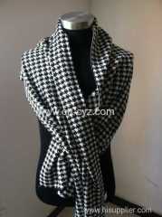 Women's Hound Tooth Check Pashmina Scarves
