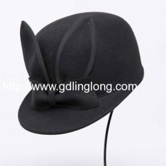 High Quality Wool Felt Women Hat Wool Felt Hat Cute Black Eares Wool Hat