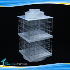 Wholesale Christmas Ornaments Acrylic Cosmetic Display Stand Table Organizer Rotating Lipstick Compact Display Tower