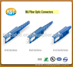 Blue color MU fiber optic connector/ST LC FC SC MU MTRJ E-200 SMA DIN connector with singlemode or multimode hot selling