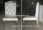 OEM Gold Leaf Fabric Modern Dining Room Chairs With Button - Tufted