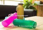 Light Colorful Wear - resistance Folding Silicone Water Bottle with Wrap 22Oz.