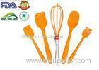 BPA Free Orange Silicone Spatula Set / Silicone Cooking Tools Oil - Resistant
