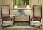 Luxurious AntiqueWooden Modern Walnut Console Table With Gold - Leaf
