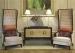 Luxurious AntiqueWooden Modern Walnut Console Table With Gold - Leaf