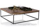Industrial Style Solid Wood End Tables And Coffee Tables With Iron Frame