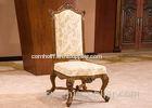Upholstery Fabric Dining Room Chairs / Beige Wood Leg Accent Chairs