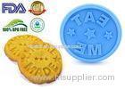 Emboss and Deboss logo Silicone kitchen tools blue stamp for cookies