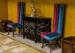 Artistic Modern Lobby Fabric Accent Chair And Wooden Consoles Velvet Club Chair