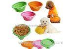 Folding Colorful Nontoxic unbreakable silicone pet bowl For Feeding Food