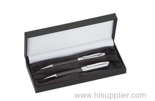 Double plastic pen packaging box with satin lining for promotion