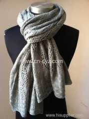 Women's Winter Pick Holes Grey Scarves