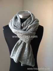 Women's Winter Pick Holes Grey Scarves