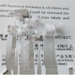 Real manufacture of destructible label paper Minrui wholesale Foam Ultra Destructible Label Paper able gap scrapes