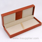 High grade PU Pen packaging box with nice Leather lining for promotion